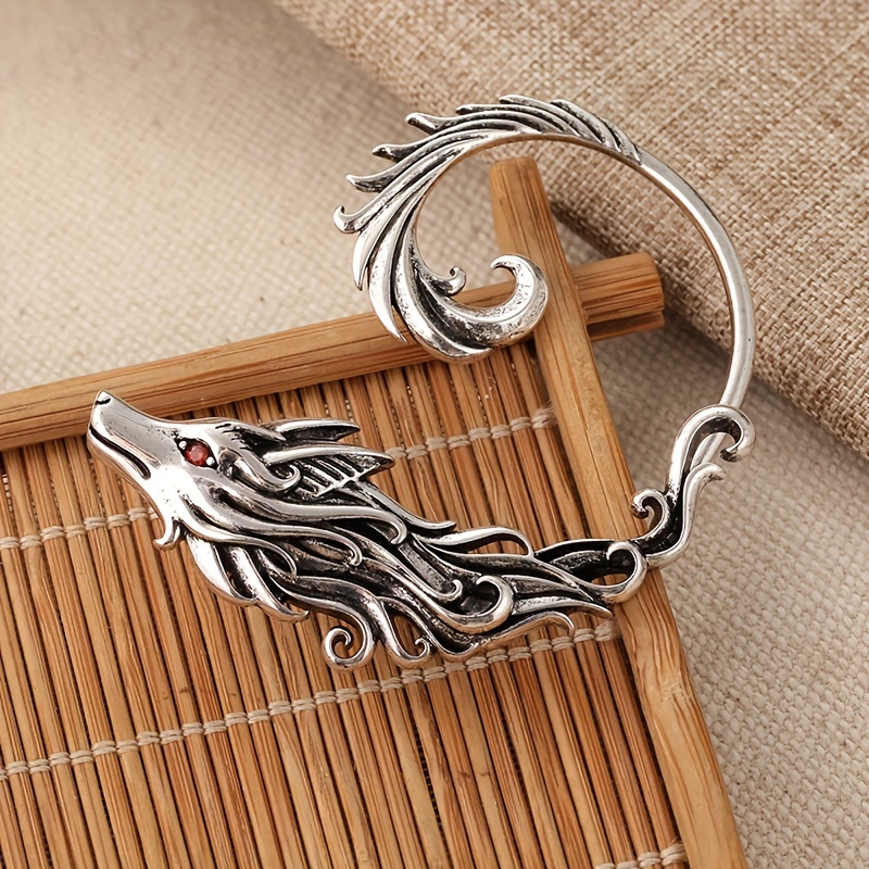 Bohemian Wolf Ear Cuff Copper Wolf Head Wrap
